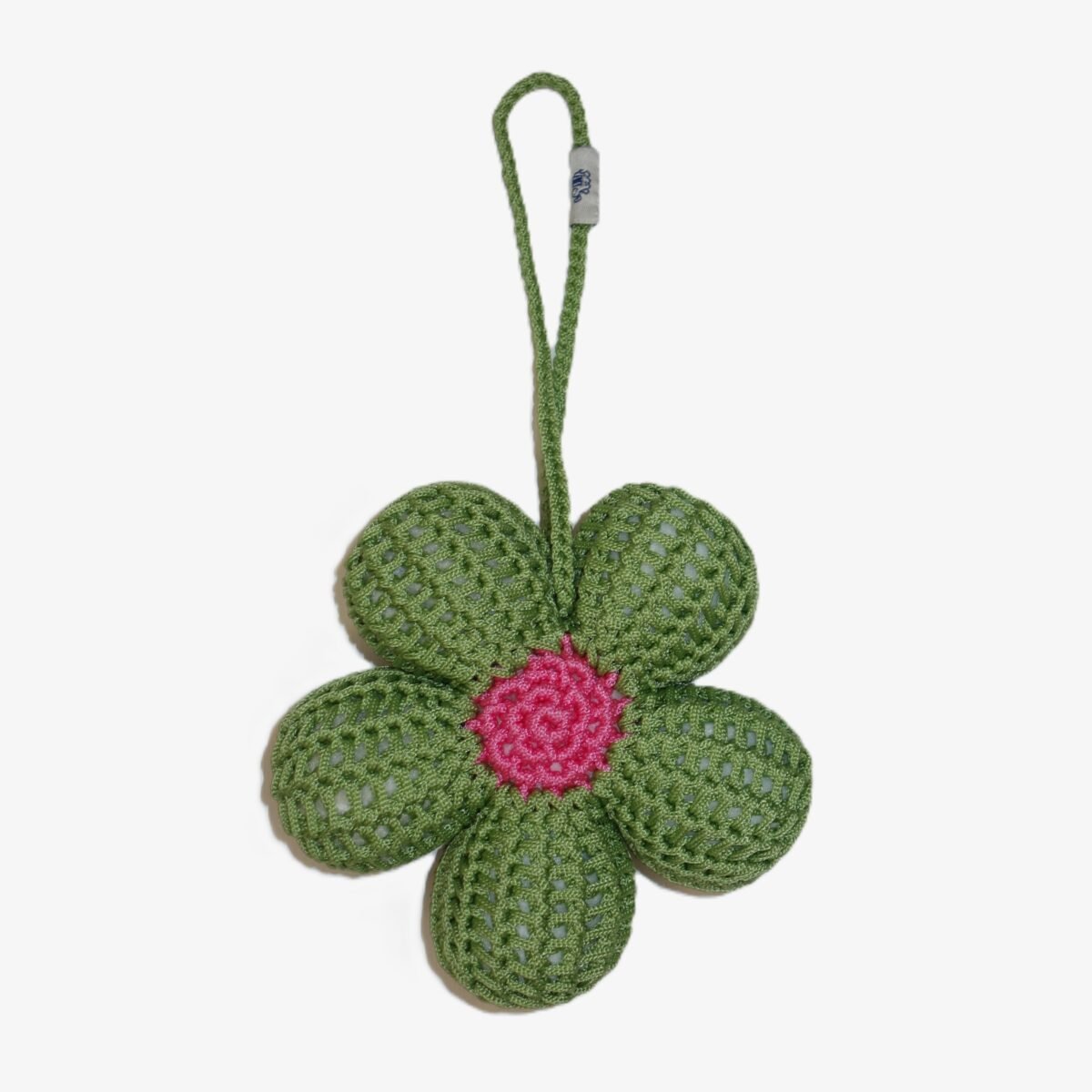crochet flower Green - bag charm