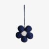 crochet flower dark blue - bag charm